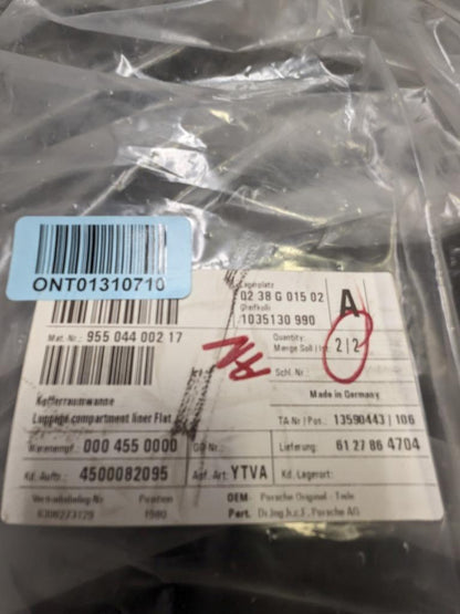 PORSCHE 95504400217 LUGGAGE COMPARTMENT LINER BLACK FOR PORSCHE NEW PGB2