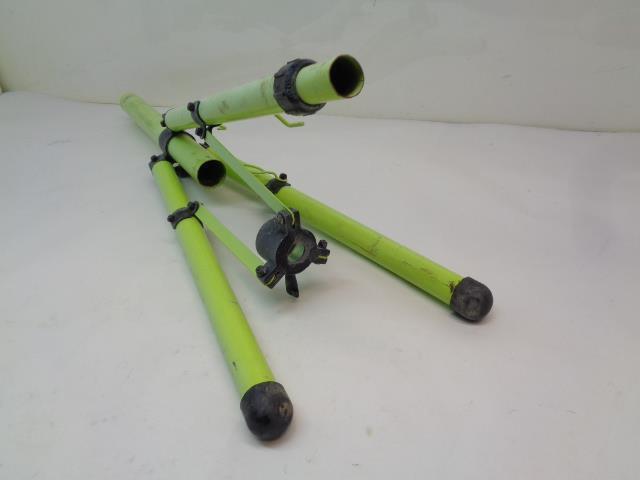 USED TELESCOPING TRIPOD 52" DIAMETER 21.5"L CENTER POST 2" DIA. GREEN R35