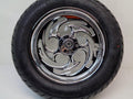 RC COMPONENTS CHROME SAVAGE 16" FRONT WHEEL w/ METZELER ME88 ULTRA MT90B16 72H