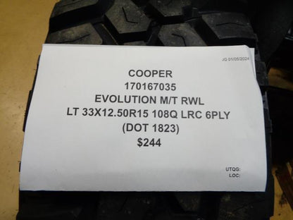 COOPER EVOLUTION M/T RWL LT 33 12.50 15 108Q LRC 6PLY TIRE 170167035 CQ1