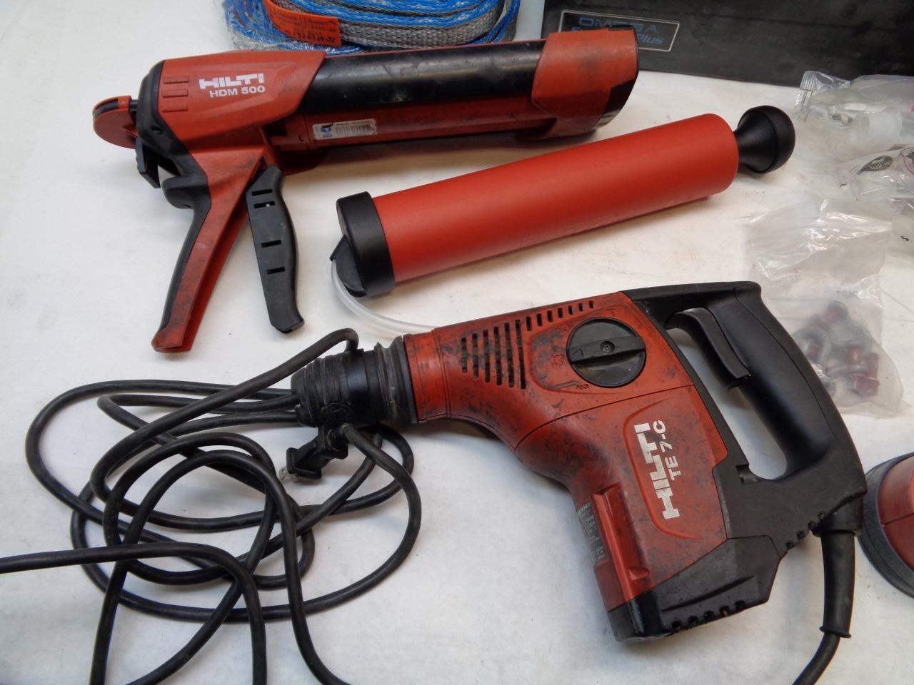 CUSTOM PELICAN STORM CASE w/ HILTI HAMMER DRILL & DISPENSER, LEVEL JACK BITS