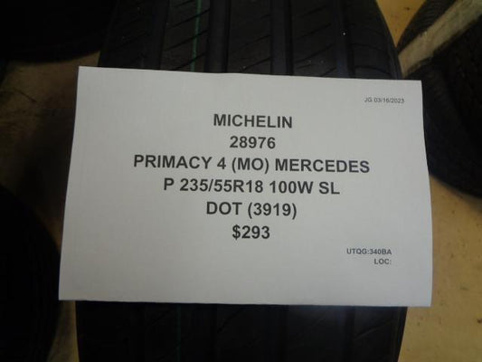 1 MICHELIN PRIMANCY 4 (MO) MERCEDES P 235 55 18 100W SL 28976 TIRE BQ1