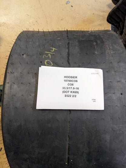 2 HOOSIER CO6 33.5 17.0 16 DRAG RACING TIRES 18700CO6 CQ1 18700CO6 CQ1
