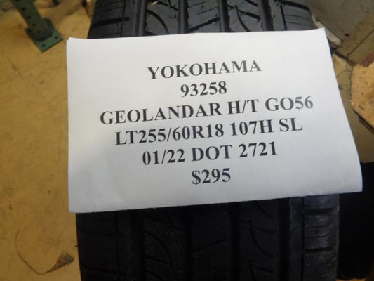 1 New Tire YOKOHAMA Geolandar HT GO56 LT 255 60 18 107H SL 93258 BQ2