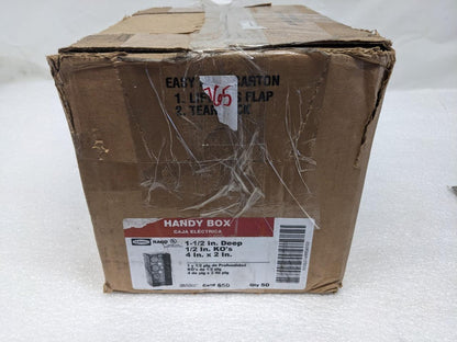 Hubbell-Raco 30309 650 Handy Box 1-1/2 IN. DEEP 1/2 IN. KO'S 4IN. X 2I. 50pc R10