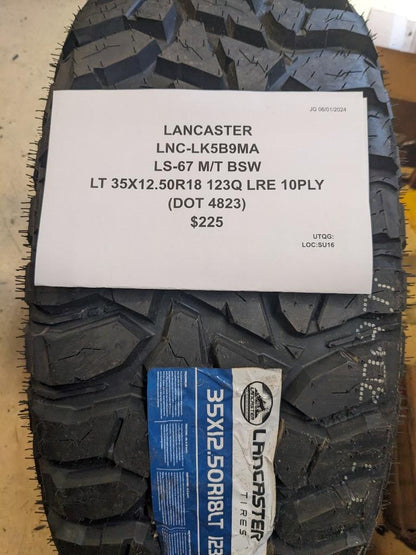 LANCASTER LS-67 MT BSW LT 35 12.5 18 123Q LRE 10PLY TIRE LK5B9MA CQ2