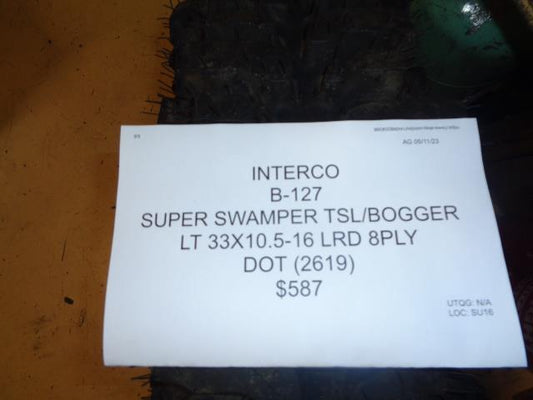 1 INTERCO SUPER SWAMPER TSL/BOGGER LT 33 10.5 16 LRD 8PLY TIRE B-127 BQ2 SU16