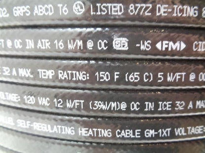 NVENT RAYCHEM ICESTOP GM1XT 120V SELF REGULATING HEATING CABLE 1000FT NEW H2