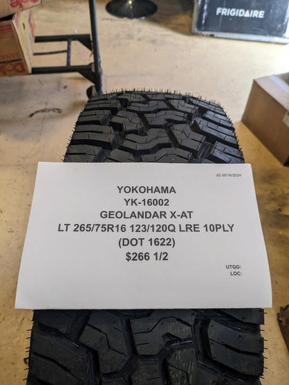 2 YOKOHAMA GEOLANDAR X-AT LT 265 75 16 123/120Q LRE 10PLY TIRES 16002 CQ2