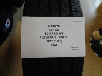 ARROYO ECO PRO H/T BSW P 275 65 18 116H SL TIRE AEP023 BQ3 SU16