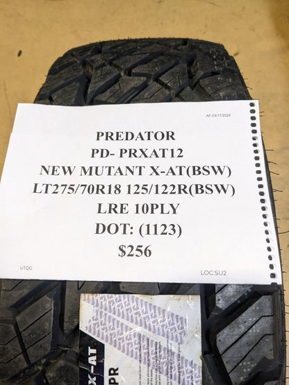 2 PREDATOR NEW MUTANT X-AT LT 275 70 18 125/122R LRE 10PLY TIRES PRXAT12  CQ1