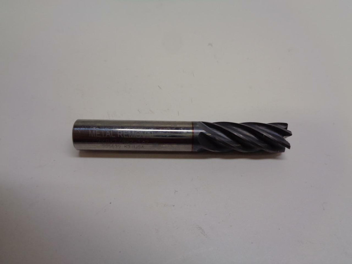 METAL REMOVAL CARBIDE END MILL 3/8"W/.020"CR TICN 3/8X7/8X2-1/2 305639 USA EMCBS