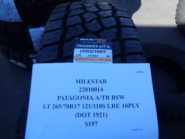 2 MILESTAR PATAGONIA A/TR BSW LT 265 70 17 121/118S LRE 10PLY TIRES 22810014 CQ1