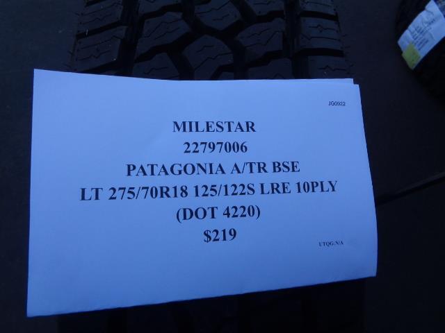 MILESTAR PATAGONIA A/TR BSW LT 275 70 18 125/122S LRE 10PLY TIRE 22797006 SU7
