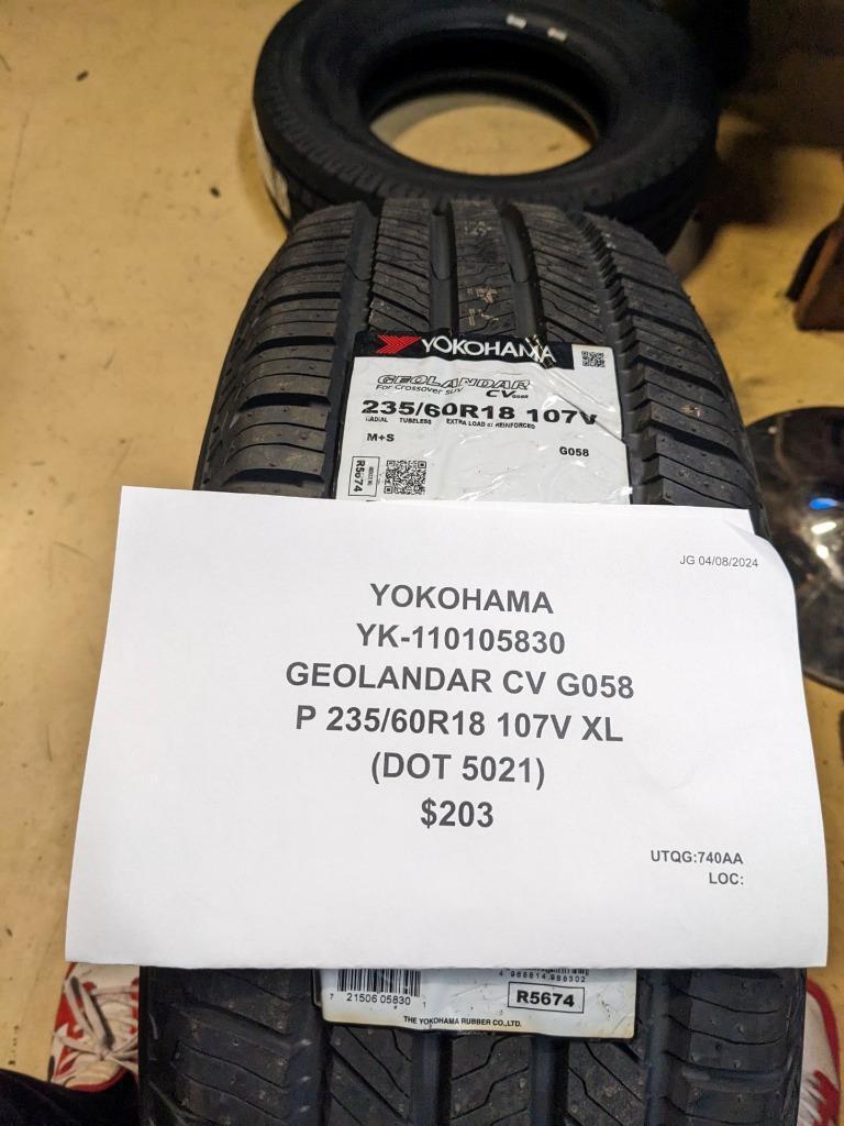 YOKOHAMA GEOLANDAR CV G058 P 235 60 18 107V XL TIRE 110105830 CQ3