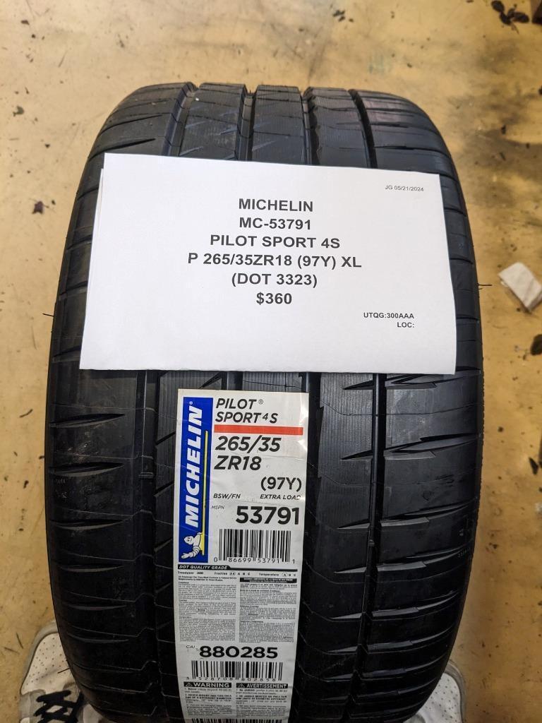 MICHELIN PILOT SPORT 4S P 265 35 18 97Y XL TIRE 53791 CQ2