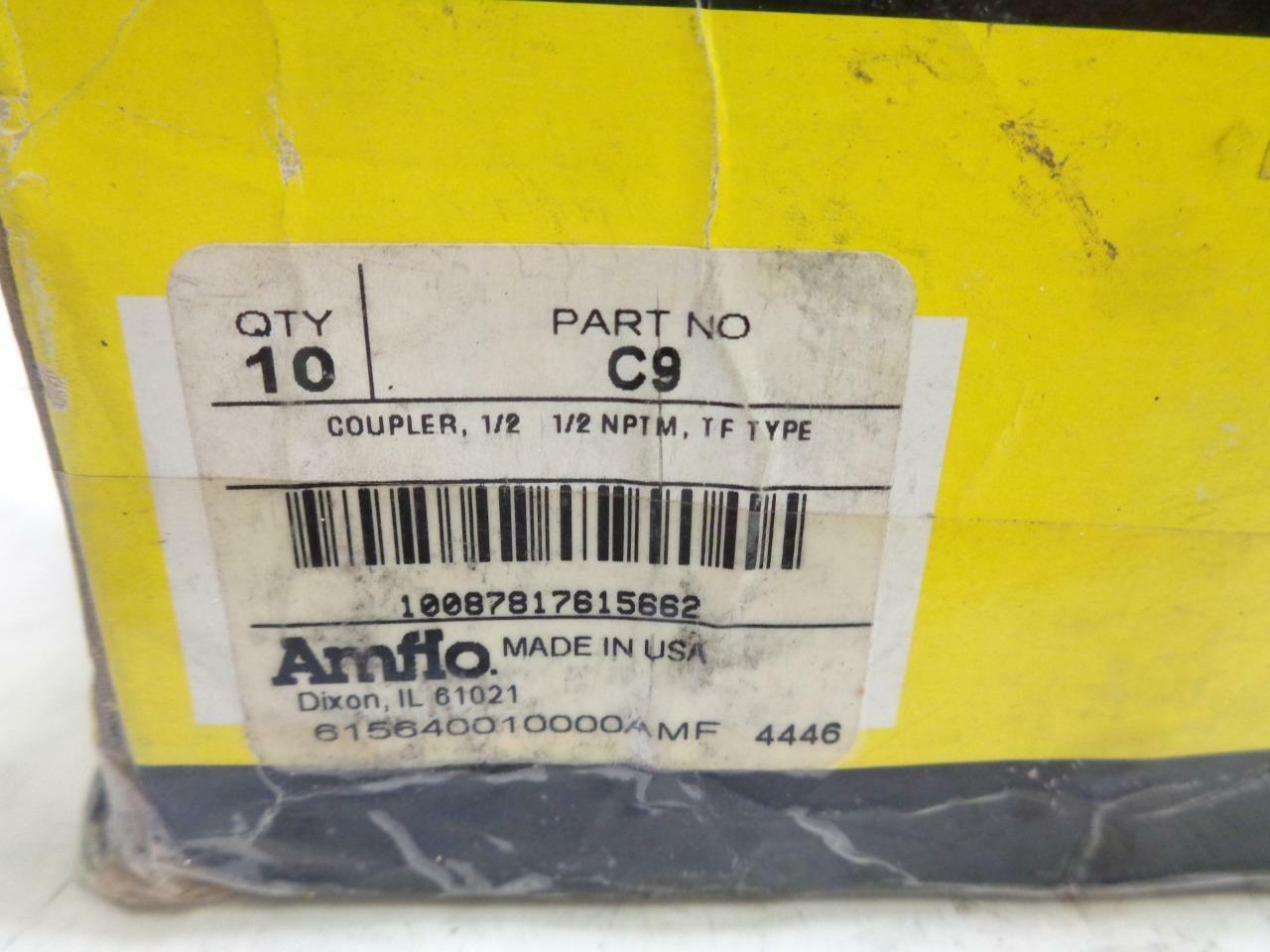 1 PACK OF 10 AMFLO C9 HOSE COUPLINGS 12" NPTM TF TYPE R10TD