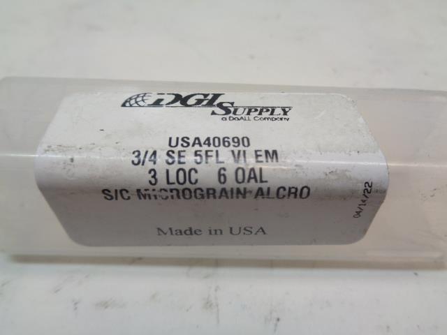 DGI SUPPLY END MILL ¾ SE 5FL VI EM USA40690 R29