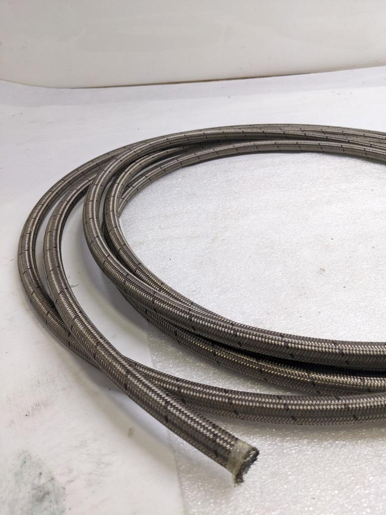 UNBRANDED BRAIDED METALLIC 25' HOSE 1/2" ID 5/8" OD TEFLON LINED NEW R3