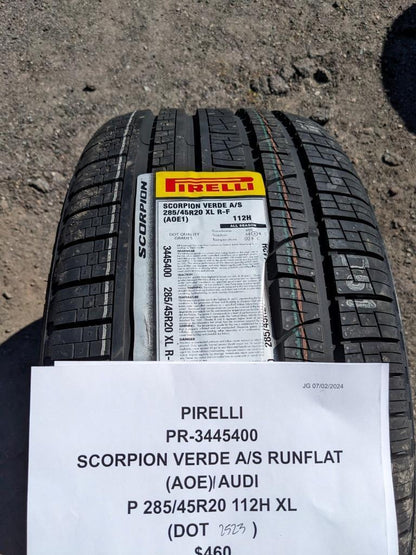 2 PIRELLI SCORPION VERDE A/S RUNFLAT AUDI P 285 45 20 112H XL TIRES 3445400