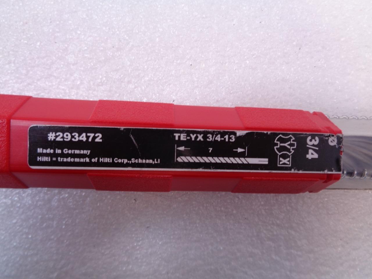 NEW HILTI HAMMER DRILL BIT TE-YX 3/4 X 13 293472 R22T1