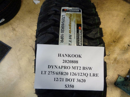 1 New Hankook DynaPro MT2 BSW 275/65R20 126/123Q LRE 2020808