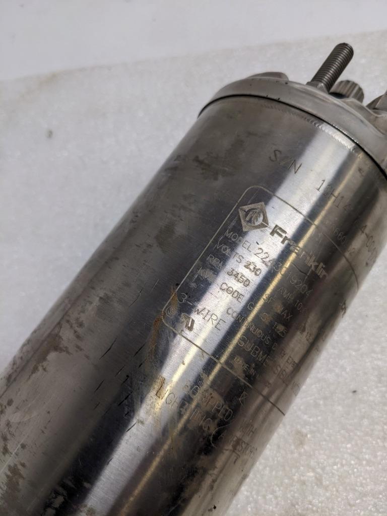 FRANKLIN ELECTRIC 2243019204 4" SUBMERSIBLE WELL MOTOR 3-WIRE 2HP 230V NEW H2