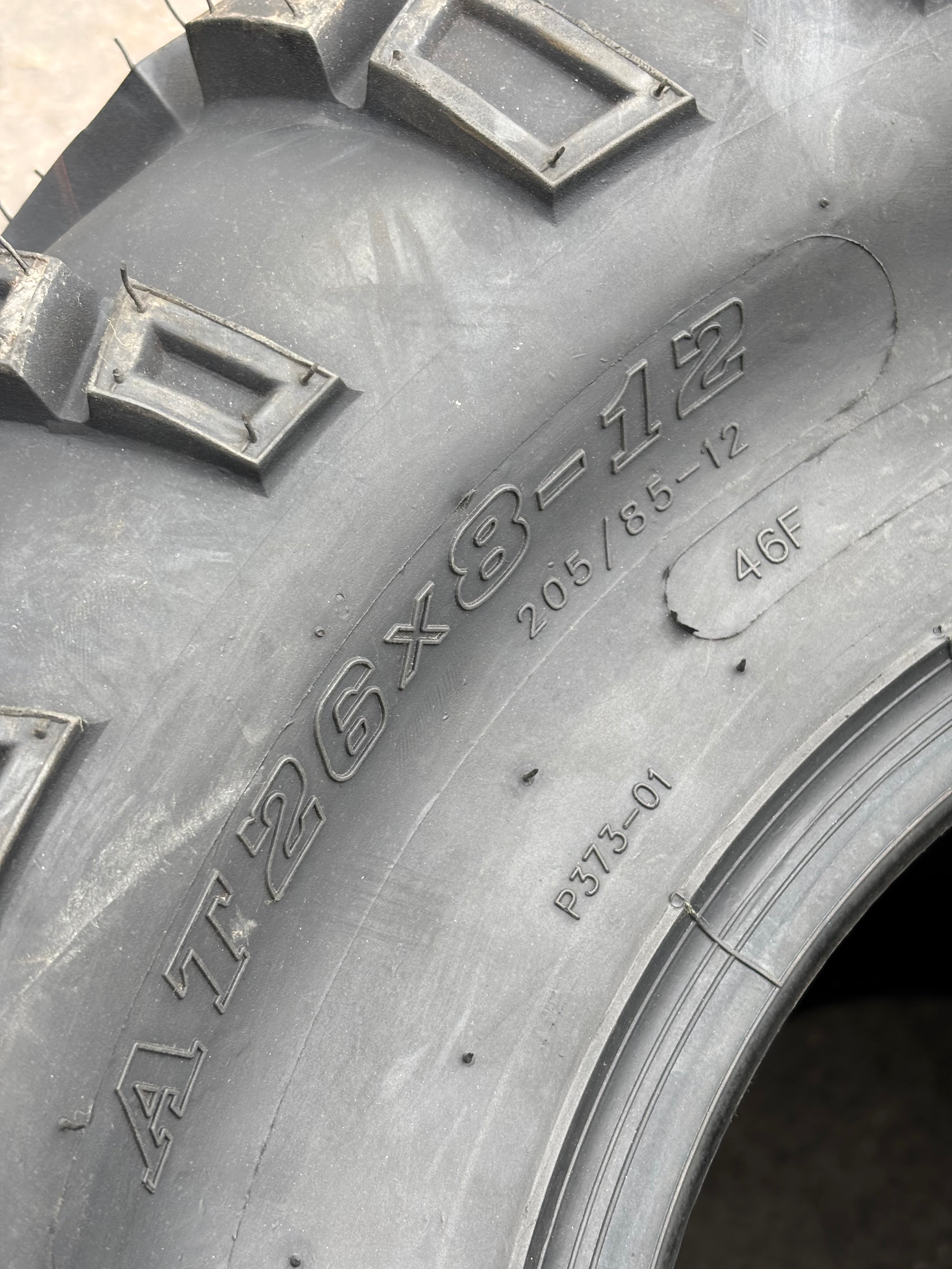 NOS WANDA P373 BSW LT 26 8 12 46F 6PLY ATV/UTV TIRE 10257