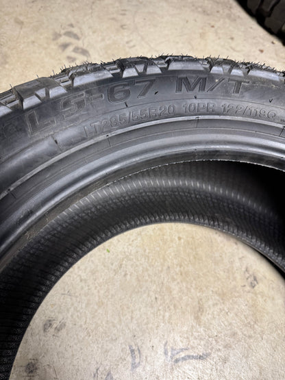 NOS LANCASTER LS-67 M/T BSW LT 285 55 20 122/119Q 10PLY MUD TERRAIN TIRE LC1250