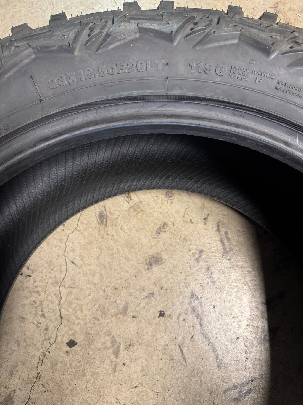 NOS THUNDERER TRAC GRIP M/T BSW LT 33 12.5 20 119Q 12PLY MUD TERRAIN TIRE TH2502
