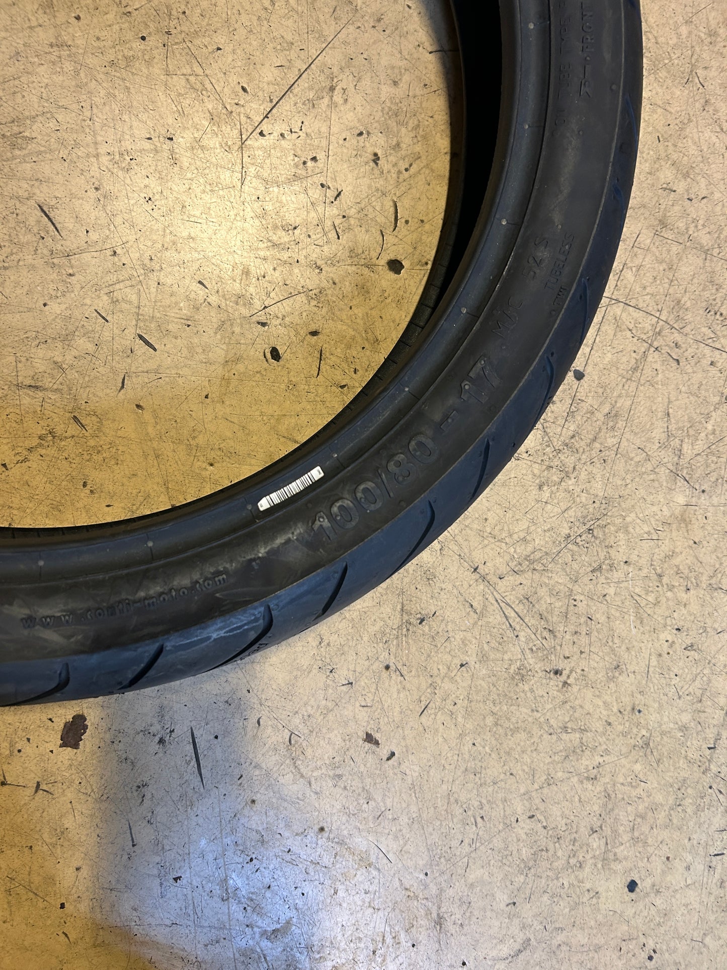 CONTINENTAL CONTIROAD BSW 100 80 17 52S FRONT MOTORCYCLE TIRE 2404290000