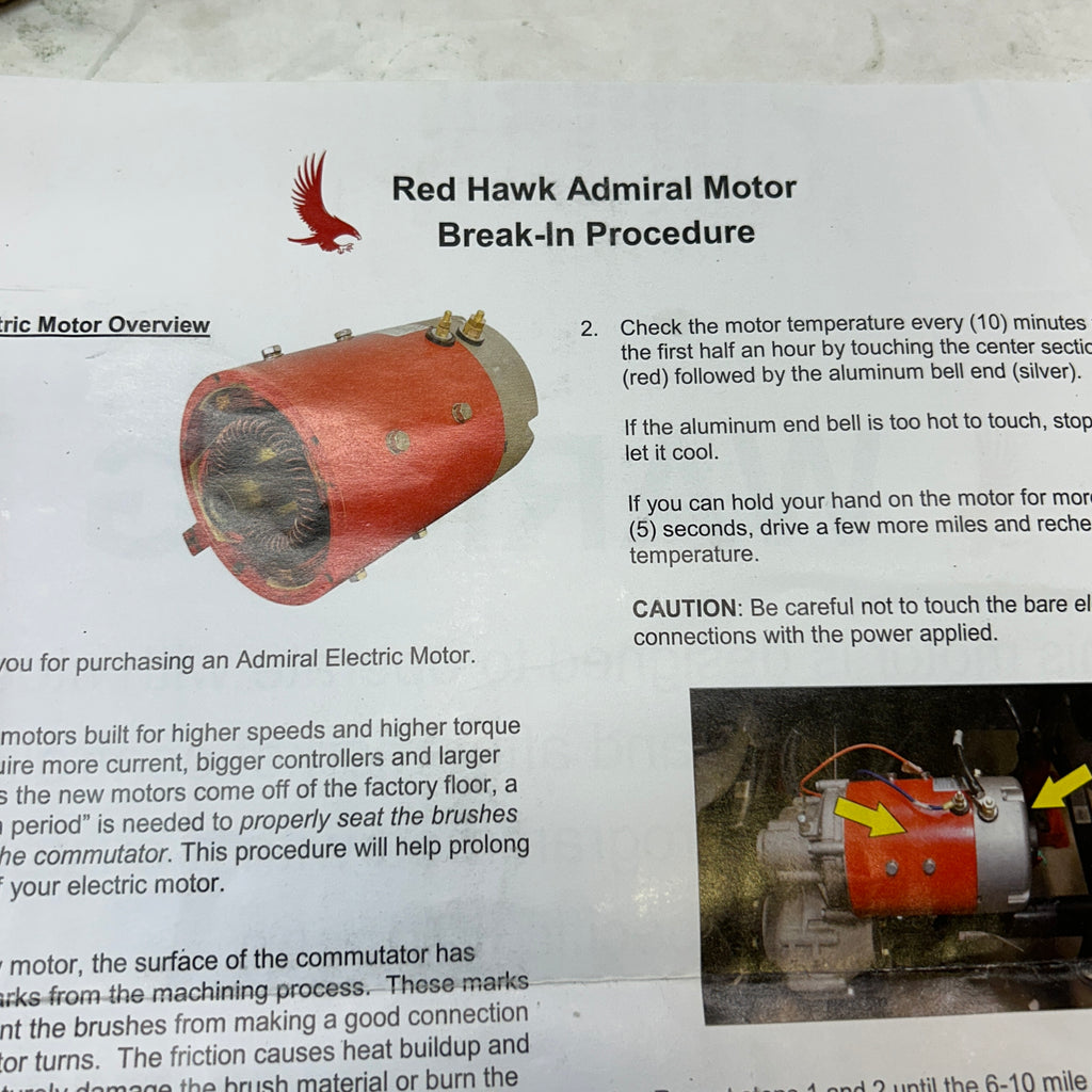 ADMIRAL MOTORS MOTOR FOR CLUB CAR IQ & PD Plus & Precedent  MOT-A2