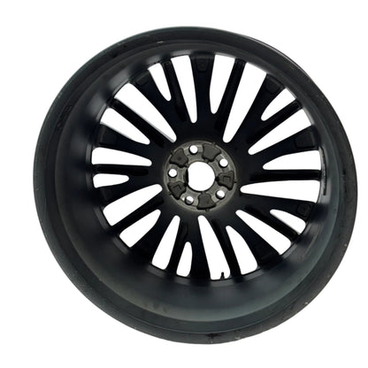 USED 21" LEXUS RX350 23-24 21X8 20 SPOKE MACHINED BLACK ORIGINAL OEM WHEEL RIM