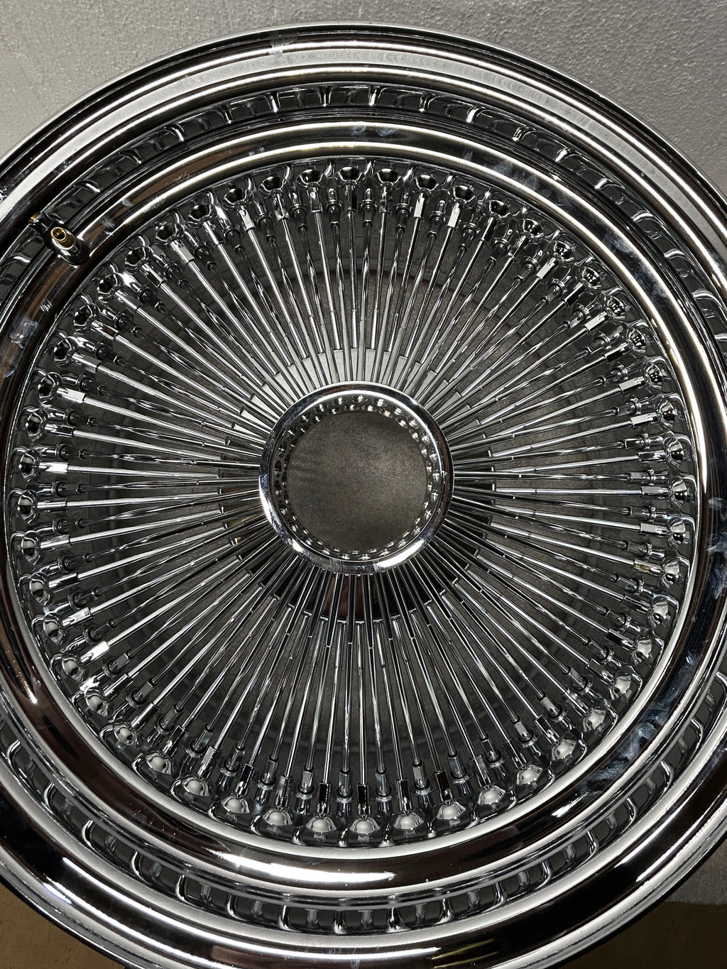 SINGLE 17X8 STANDARD 100 SPOKES ALL CHROME LOWRIDER WIRE WHEEL RIMS