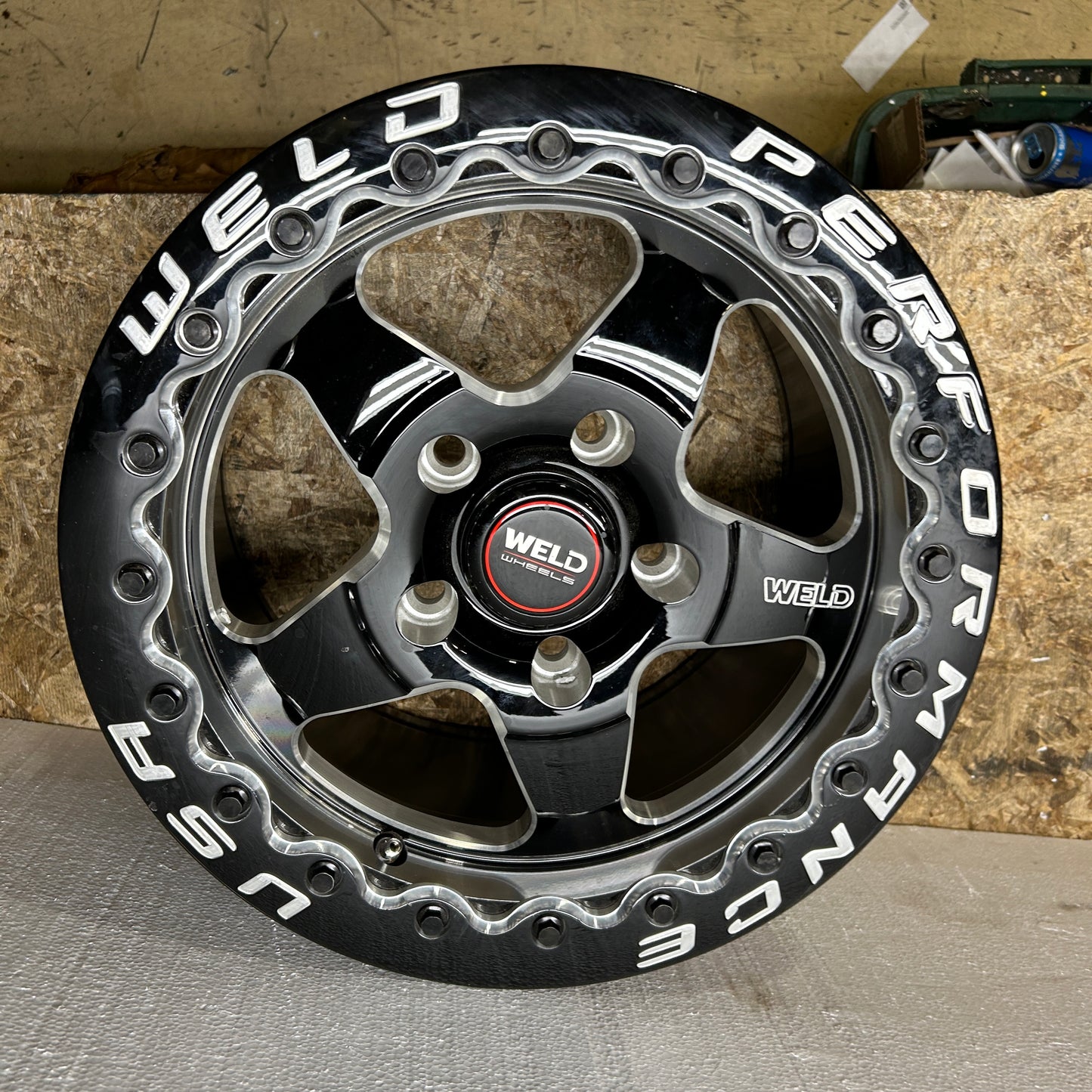 WELD RACING VENTURA BEAD LOCK 15X10 ET50 5X120.65 GLOSS BLACK WHEEL S904B0063P50
