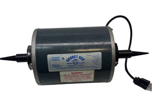 GROBET USA DOUBLE SPINDLE 1/2 HP POLISHING MOTOR 50/60HZ 3450RPM 110V 47.2026