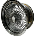 SINGLE 17X8 STANDARD 100 SPOKES ALL CHROME LOWRIDER WIRE WHEEL RIMS