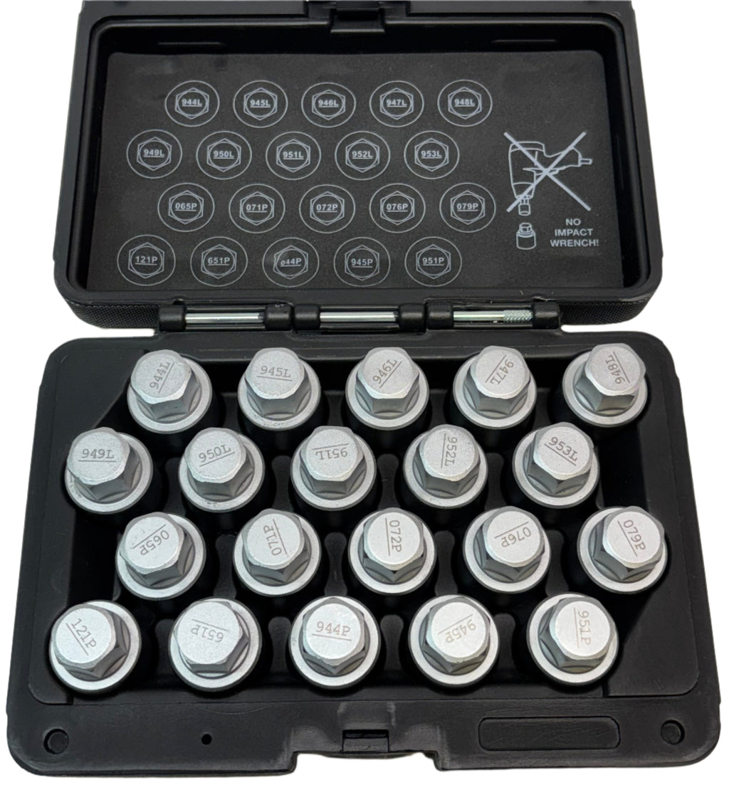 20PC ANTI-THEFT WHEEL LUG NUT REMOVAL SOCKET KEY FOR VOLVE SET