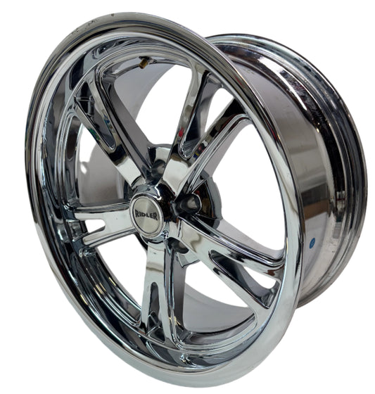 RIDLER CUSTOM WHEELS 606 CHROME WHEEL WITH ALLOY STEE 18 X 8 5x4.75 0 MM OFFSET