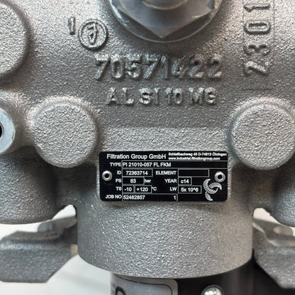 FILTRATION GROUP DOUBLE SWITCH FILTER HOUSING PI 21010-057 FL FKM