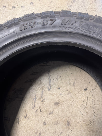 NOS GOODTRIP GS-67 M/T BSW LT 33 12.5 22 114Q 12PLY MUD TERRAIN TIRE LDLB9MC