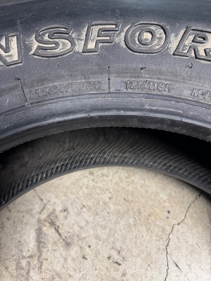 NOS TIRE RECAPPERS II RETREAD COMMERCIAL H/T OWL LT 265 70 17 121/118R 10PLY TIRE FTA2656017