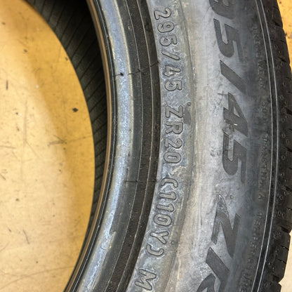 USED DTO 9/32" PIRELLI SCORPION ZERO AS RUNFLAT P 295 45 20 110Y SL ALL SEASON TIRE ‎3518100