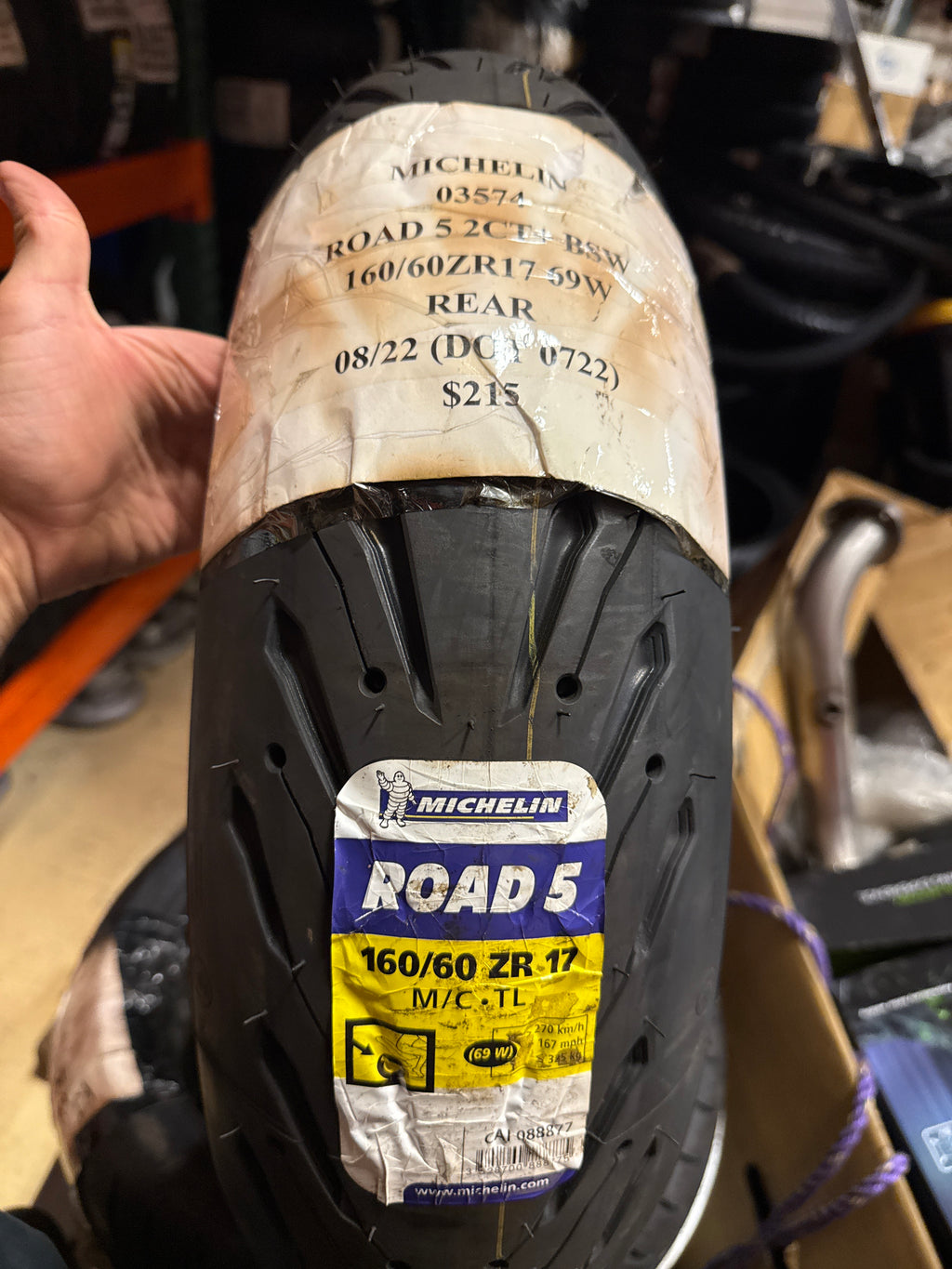 MICHELIN ROAD 5 2CT+ BSW 160 60 17 69W REAR MOTORCYCLE TIRE 03574
