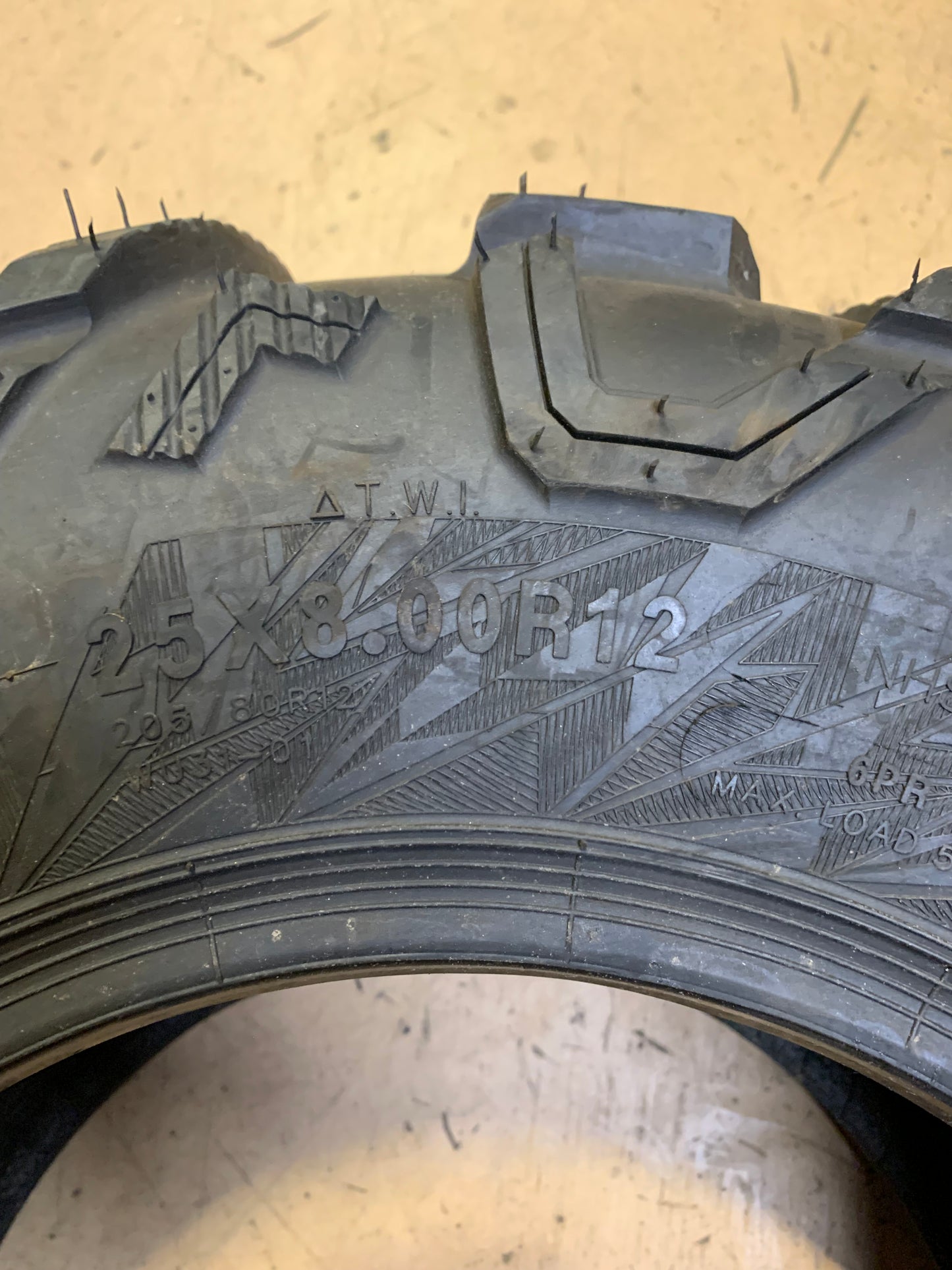 PIRANHA OBOR BSW AT  25 8 12 60F 6PLY ATV/UTV TIRE PO25812