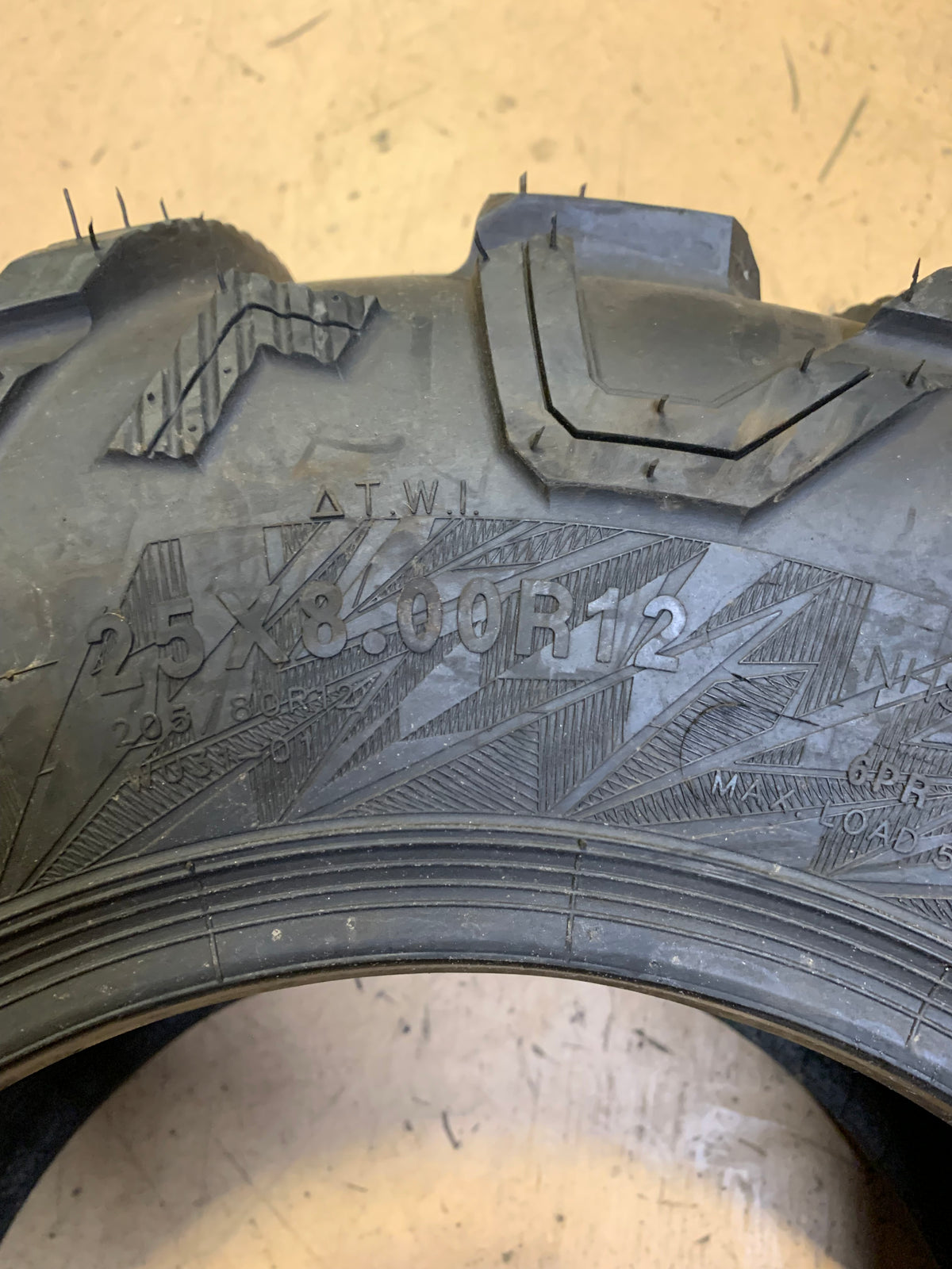 PIRANHA OBOR BSW AT  25 8 12 60F 6PLY ATV/UTV TIRE PO25812