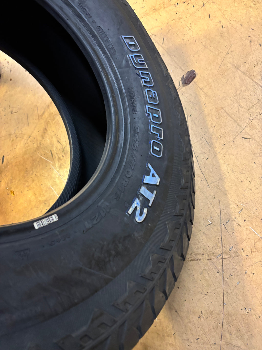 HANKOOK DYNAPRO AT2 OWL P 265 70 16 112T SL ALL TERRAIN TIRE 1023449