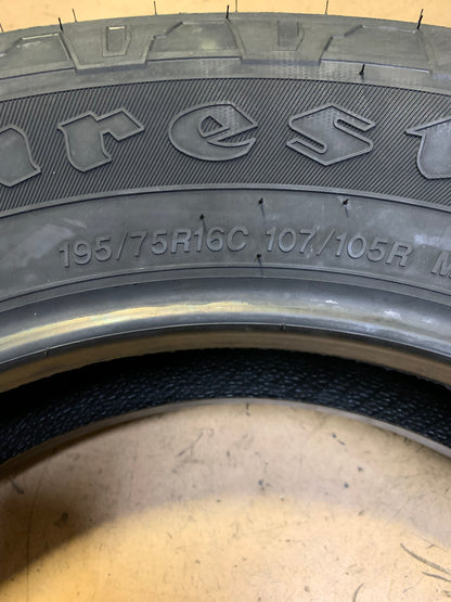 4 FIRESTONE TRANSFORCE CV BSW LT 195 75 16 107/105R 8PLY ALL SEASON TIRE 004708