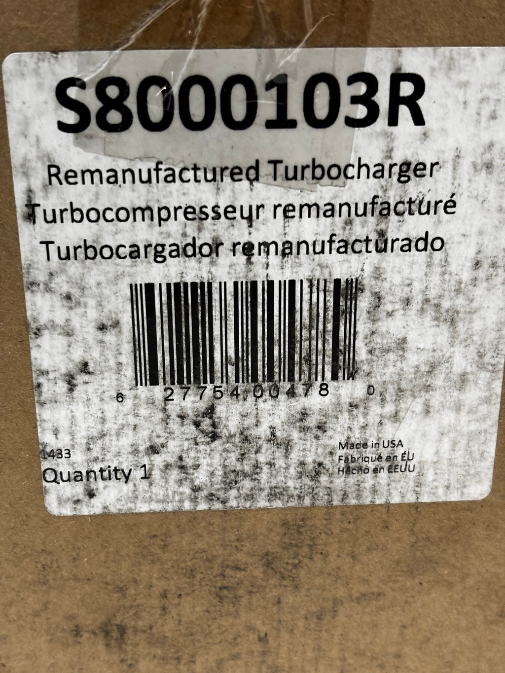 REMAN TURBO FOR 2011-2012 3.5L LEFT SIDE ECOBOOST FORD S8000103R