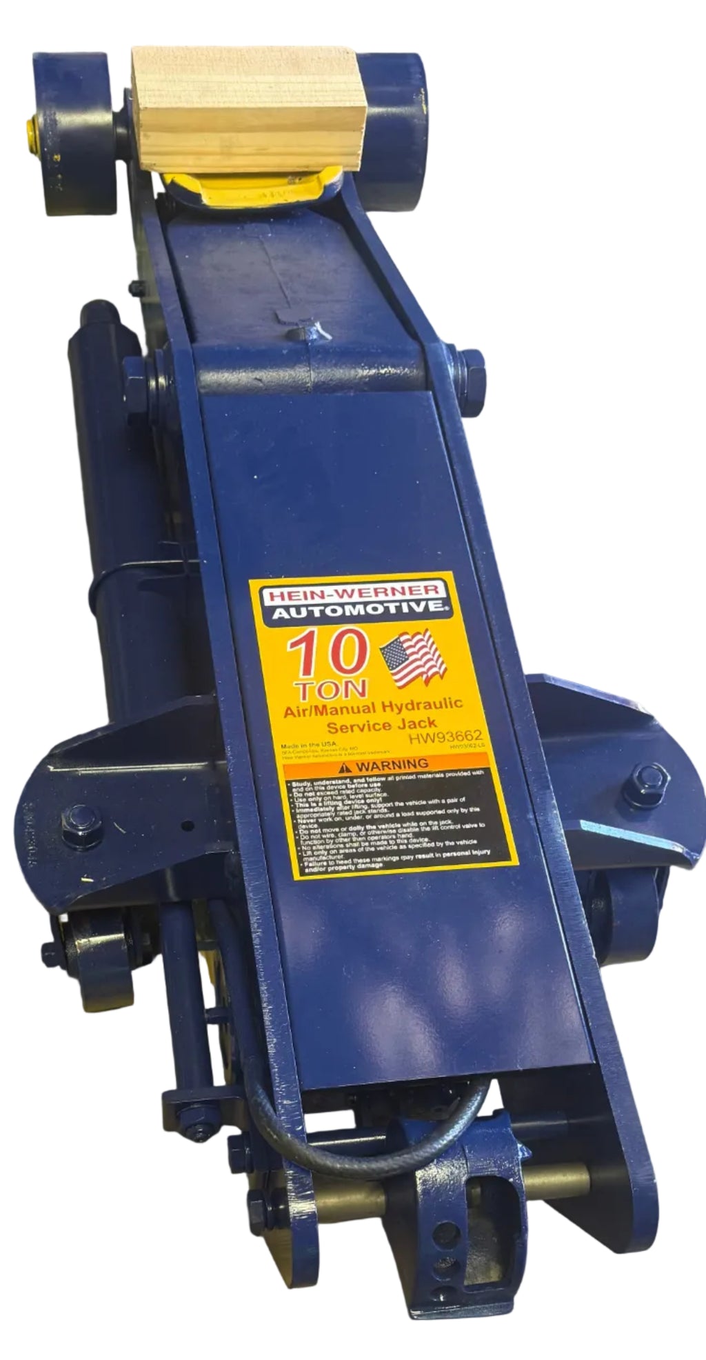 HEIN-WERNER 10-TON AIR ASSIST LONG CHASSIS SERVICE JACK HW93662